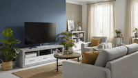 Greystone Grey and White High Gloss TV Cabinet with Drawers P9BBGS63