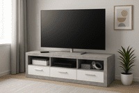 Greystone Grey and White High Gloss TV Cabinet with Drawers P9BBGS63
