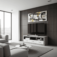 Greystone Grey and White High Gloss TV Cabinet with Drawers P9BBGS63