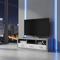 Greystone Grey and White High Gloss TV Cabinet with Drawers P9BBGS63
