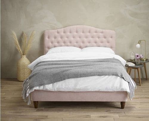Guadeloupe Pink Chenille Fabric King Size Bed 22LD192