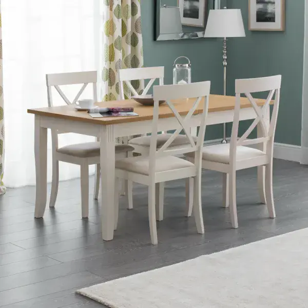 Guernica Oiled Oak And Ivory Extending  Dining Table 24JB372