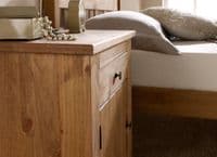 Haguenau Pine Wood Aztec Wax Finish Bedside Table 17LD59