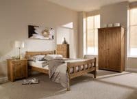 Haguenau Pine Wood Aztec Wax Finish Bedside Table 17LD59