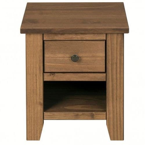 Haguenau Rustic Pine Finish 1 Drawer Lamp Table 19LD384