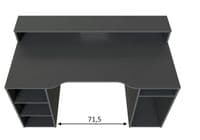 Haile Dark Grey Study, Writing, Office Desk with Hutch and Storage