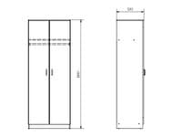 Hana Oak Effect 2 Door Wardrobe with Hanging Rail 80cm