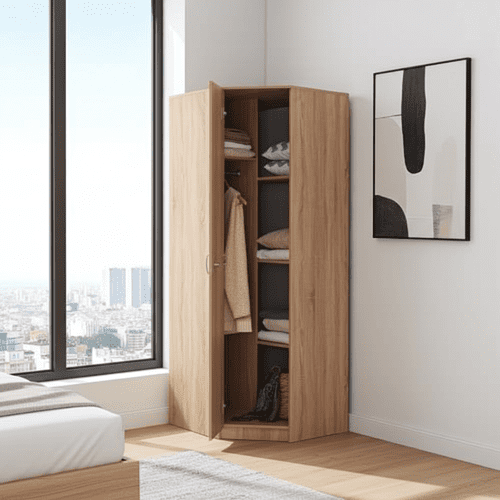 Hana Tall 80cm Corner Wardrobe in Sonoma Oak effect