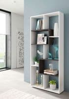 Havana White and Dark Brown Open Back Low Bookcase 2942