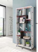 Havana White and Dark Brown Open Back Low Bookcase 2942