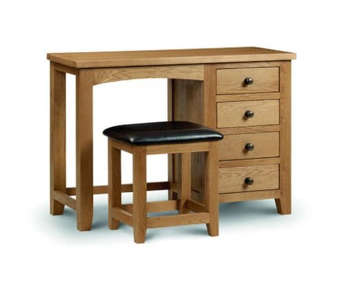 Hellín White Oak Waxed Finish Single Pedestal Dressing Table JB330