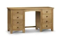 Hellín White Oak Waxed Finish Twin Pedestal Dressing Table JB331