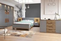 Hilton Grey With Oak Effect Large Sliding Door Wardrobe SZLV72
