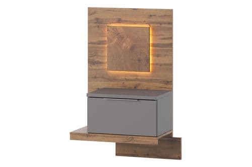 Hilton Grey With Oak Effect LEFT Bedside Table LSZLV68