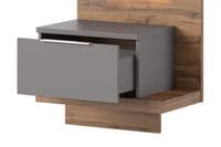 Hilton Grey With Oak Effect RIGHT Bedside Table SZLV68