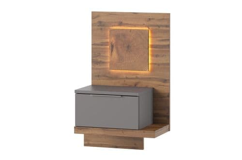 Hilton Grey With Oak Effect RIGHT Bedside Table SZLV68