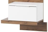 Hilton Matt White With Oak Effect Bedside Table L LSZLV68
