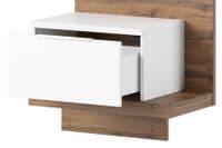 Hilton Matt White With Oak Effect Bedside Table R LSZLV68