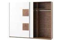 Hilton Matt White With Oak Effect Large Sliding Door Wardrobe 270cm SZLV72