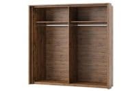 Hilton Matt White With Oak Effect Mirrored Sliding Door Wardrobe 226cm SZLV73