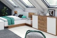 Hilton Matt White With Oak Effect Storage Bed Stool SZLVW65