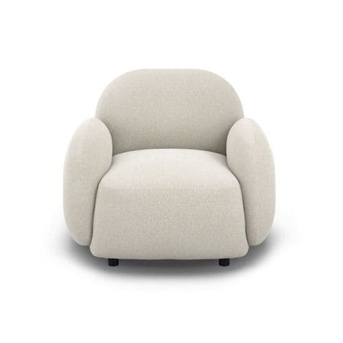 Hugi Bone Fabric Curved Lounge Chair - 25LD