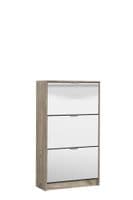 Calvino Display Cabinet in High Gloss White & Walnut - furniturefactor.co.uk
