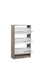 Calvino Display Cabinet in High Gloss White & Walnut - furniturefactor.co.uk