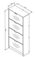Calvino Display Cabinet in High Gloss White & Walnut - furniturefactor.co.uk