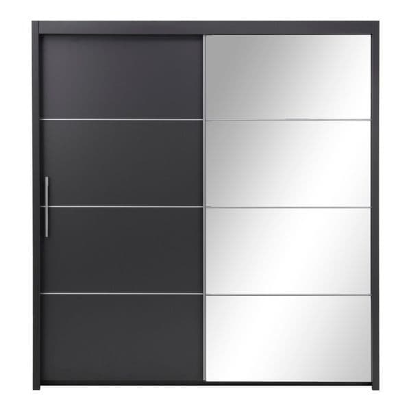 Inova Grey Large 200cm Mirrored Sliding Door Wardrobe - 8XLG4420