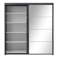 Inova Grey Large 200cm Mirrored Sliding Door Wardrobe - 8XLG4420