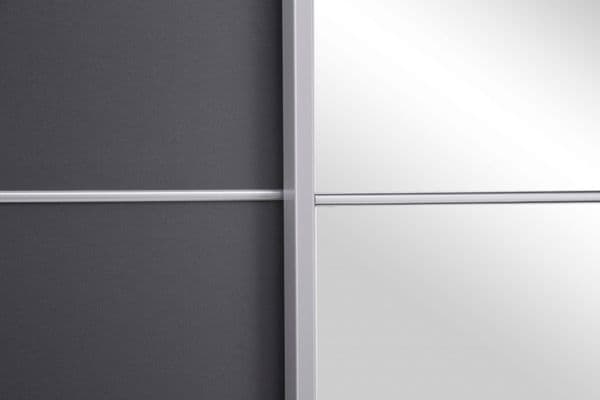 Inova Grey Large 200cm Mirrored Sliding Door Wardrobe - 8XLG4420