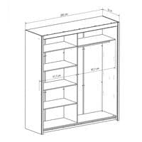 Inova White Large 200cm Mirrored Sliding Door Wardrobe - 8XRU4420