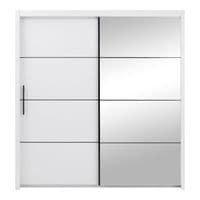 Inova White Large 200cm Mirrored Sliding Door Wardrobe - 8XRU4420
