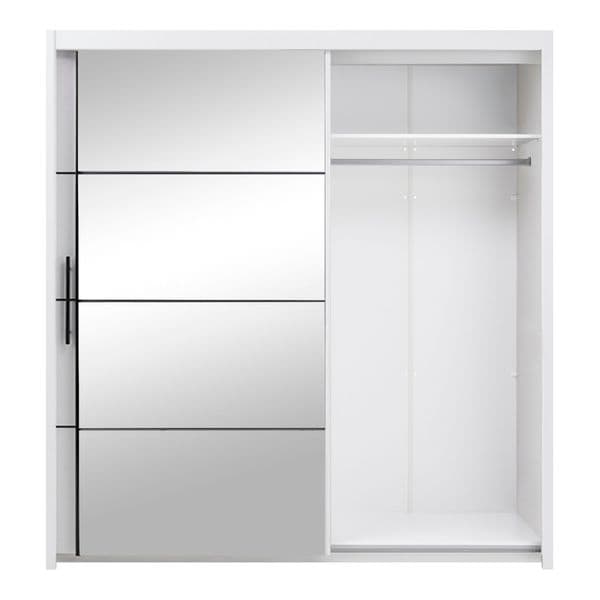 Inova White Large 200cm Mirrored Sliding Door Wardrobe - 8XRU4420