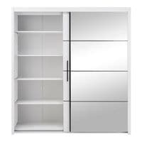 Inova White Large 200cm Mirrored Sliding Door Wardrobe - 8XRU4420