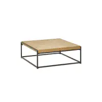 Ira Warm Light Oak Effect Square Tray Coffee Table - 25JB