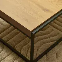 Ira Warm Light Oak Effect Square Tray Coffee Table - 25JB