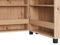 Islay Artisan Oak Effect 1 Winged Door Short Small Compact Shoe Cabinet Cupboard - 11015043 S/O