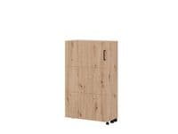 Islay Artisan Oak Effect 1 Winged Door Short Small Compact Shoe Cabinet Cupboard - 11015043 S/O