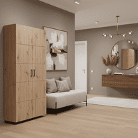 Islay Artisan Oak Effect 2 Winged Door Large Shoe Cabinet Cupboard - 11015045  S/O