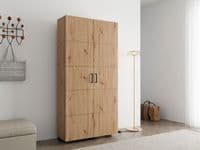 Islay Artisan Oak Effect 2 Winged Door Large Shoe Cabinet Cupboard - 11015045  S/O