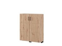 Islay Artisan Oak Effect 2 Winged Door Low Short 91.5cm Wide Shoe Cabinet Cupboard - 11015044 S/O