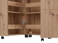 Islay Artisan Oak Effect 2 Winged Door Low Short 91.5cm Wide Shoe Cabinet Cupboard - 11015044 S/O