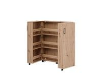 Islay Artisan Oak Effect 2 Winged Door Low Short 91.5cm Wide Shoe Cabinet Cupboard - 11015044 S/O