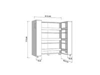 Islay Artisan Oak Effect 2 Winged Door Low Short 91.5cm Wide Shoe Cabinet Cupboard - 11015044 S/O