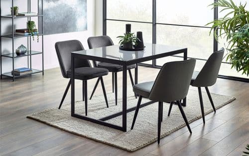 Jena Black Smoked Glass Dining Table 24JB247