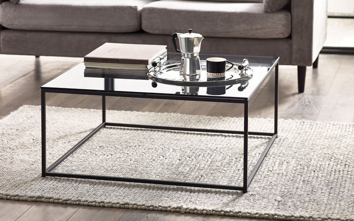 Jena Black Smoked Glass Tall Narrow Side Table 24JB253