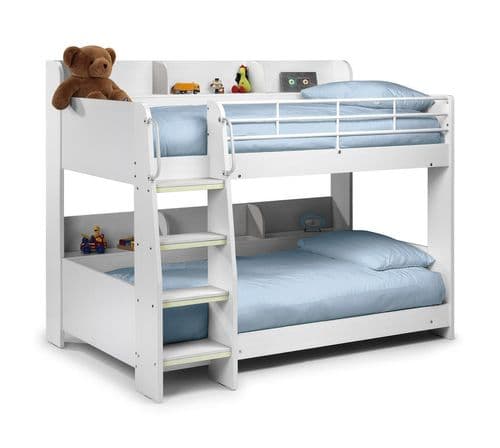 Jerez Stylish All White Storage Bunk Bed JB197