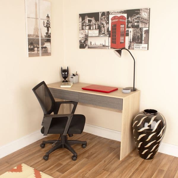 Johnson 2 Drawer Desk in Oak HR103 CP